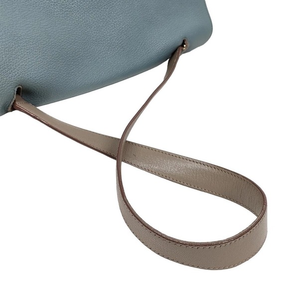 Anya Hindmarch  Bathurst Satchel Shoulder Bag Blue Beige Leather - Picture 3 of 15